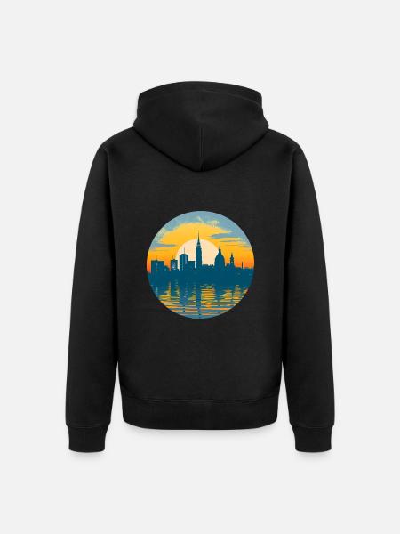 Potsdam Skyline - Unisex Premium Organic Zip Hoodie - black