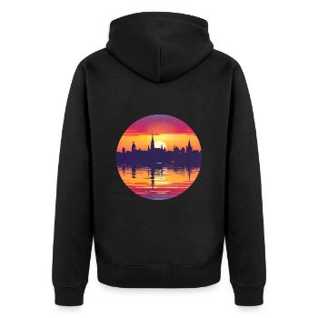Ratingen Skyline - Veste à capuche bio Premium Unisexe - noir - Dos - Nico (187cm)