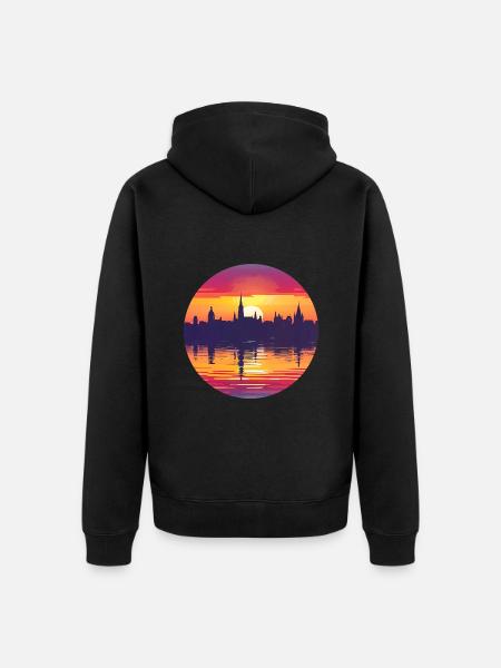 Ratingen Skyline - Unisex Premium Organic Zip Hoodie - black