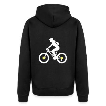 Vélo de montagne Vélo Femme Icon - Veste à capuche bio Premium Unisexe - noir - Dos - Nico (187cm)