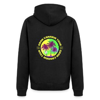 Gran Canaria Tour Palmen Urlaub - Unisex Premium Bio Zip Hoodie - Schwarz - Hinten - Nico (187cm)