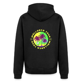 Mallorca Tour Palmen Urlaub - Unisex Premium Bio Zip Hoodie - Schwarz - Hinten - Nico (187cm)