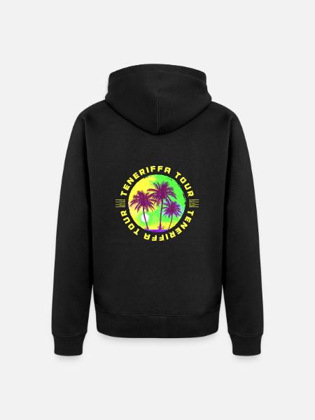 Tenerife Tour Palm Tree Holidays - Unisex Premium Organic Zip Hoodie - black