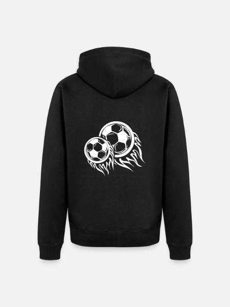 Soccer Symbol Fire - Unisex Premium Organic Zip Hoodie - black