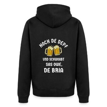 Bayern Bier Bierkrug Bierzelt bayerisch Biergarten - Unisex Premium Bio Zip Hoodie - Schwarz - Hinten - Nico (187cm)