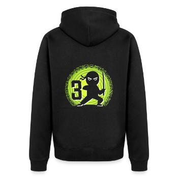 3ème anniversaire 3 ans Jeunes Enfants Ninja - Veste à capuche bio Premium Unisexe - noir - Dos - Nico (187cm)