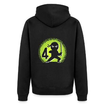 4ème anniversaire 4 ans Jeunes Enfants Ninja - Veste à capuche bio Premium Unisexe - noir - Dos - Nico (187cm)