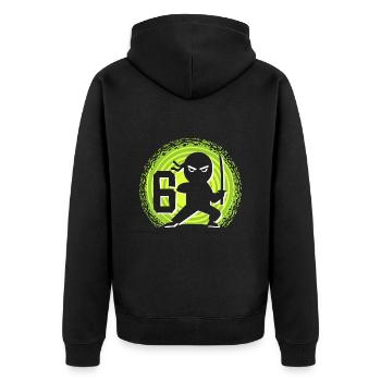 6ème anniversaire 6 ans Jeunes Enfants Ninja - Veste à capuche bio Premium Unisexe - noir - Dos - Nico (187cm)