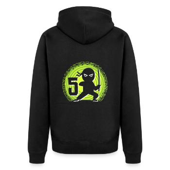 5ème anniversaire 5 ans Jeunes Enfants Ninja - Veste à capuche bio Premium Unisexe - noir - Dos - Nico (187cm)