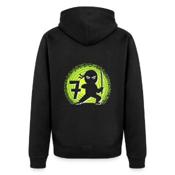 7ème anniversaire 7 ans Jeunes Enfants Ninja - Veste à capuche bio Premium Unisexe - noir - Dos - Nico (187cm)
