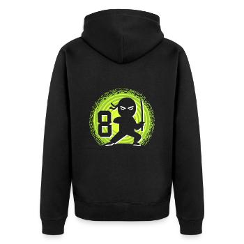 8ème anniversaire 8 ans Jeunes Enfants Ninja - Veste à capuche bio Premium Unisexe - noir - Dos - Nico (187cm)