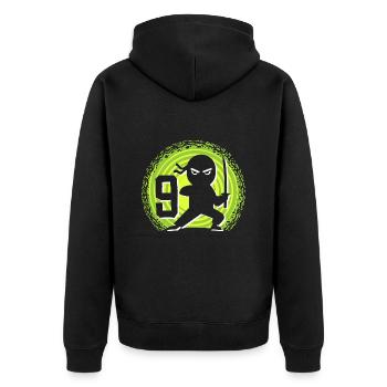 9ème anniversaire 9 ans Jeunes Enfants Ninja - Veste à capuche bio Premium Unisexe - noir - Dos - Nico (187cm)