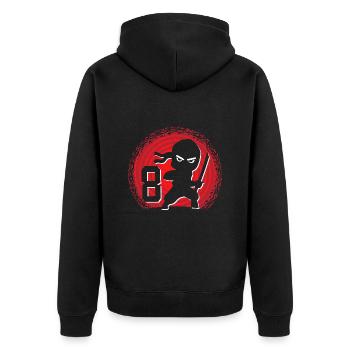 8ème anniversaire 8 ans Jeunes Ninjas Ninja - Veste à capuche bio Premium Unisexe - noir - Dos - Nico (187cm)