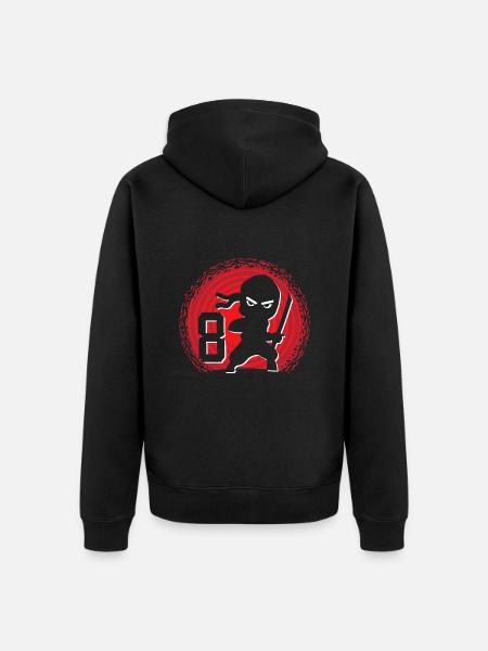 8. Geburtstag 8 Jahre Junge Ninjas Ninja - Unisex Premium Bio Zip Hoodie - Schwarz