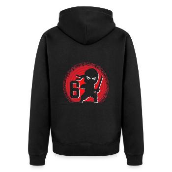 6ème anniversaire 6 ans Jeune Ninjas Ninja - Veste à capuche bio Premium Unisexe - noir - Dos - Nico (187cm)