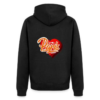 Paris - Unisex Premium Bio Zip Hoodie - Schwarz - Hinten - Nico (187cm)