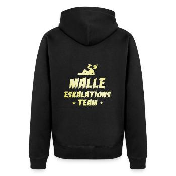 Malle Escalation - Unisex Premium Organic Zip Hoodie - black - Back - Nico (187cm)