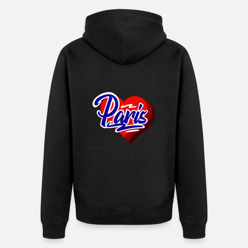Paris - Unisex Premium Bio Zip Hoodie - Schwarz