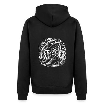 Line Dancing Country Dance - Line Dance Tanzen - Unisex Premium Bio Zip Hoodie - Schwarz - Hinten - Nico (187cm)