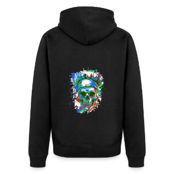 Chef Chef Crâne - Veste à capuche bio Premium Unisexe - noir - Dos - Nico (187cm)