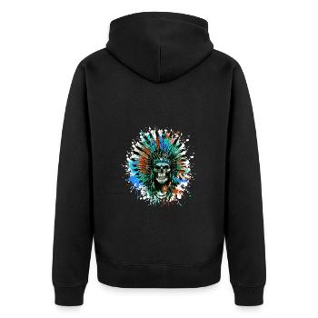 Crâne de chef indien - Veste à capuche bio Premium Unisexe - noir - Dos - Nico (187cm)