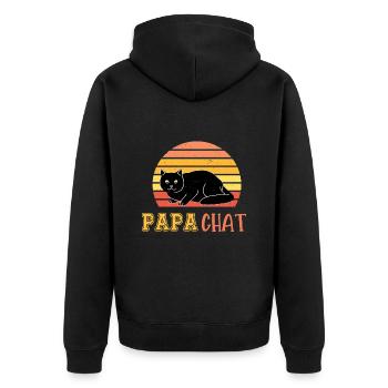 papa chat - Veste à capuche bio Premium Unisexe - noir - Dos - Nico (187cm)