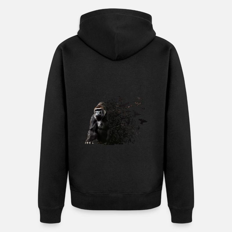 Gorille - Veste à capuche bio Premium Unisexe - noir