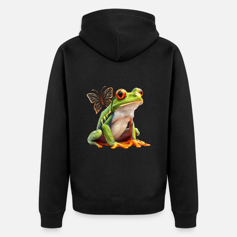 Frosch - Unisex Premium Bio Zip Hoodie - Schwarz