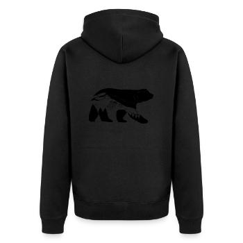 ANIMALS BEAR BEAR WILD WILDLIFE FORESTS NATURE MOTIF - Unisex Premium Organic Zip Hoodie - black - Back - Nico (187cm)