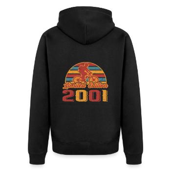 Bicycle Bicycles Mountain Bike Birthday 2001 - Unisex Premium Organic Zip Hoodie - black - Back - Nico (187cm)