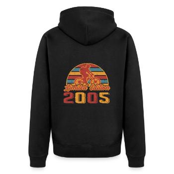Fahrrad Fahrradfahrer Bike Geburtstag Baujahr 2005 - Unisex Premium Bio Zip Hoodie - Schwarz - Hinten - Nico (187cm)