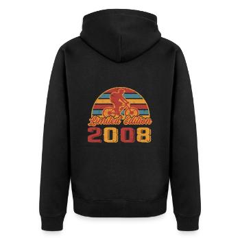 Bicycle Bike Cyclist Birthday Year of construction 2008 - Unisex Premium Organic Zip Hoodie - black - Back - Nico (187cm)