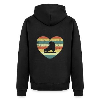 Ice Skating Figure Skating Vintage - Unisex Premium Organic Zip Hoodie - black - Back - Nico (187cm)