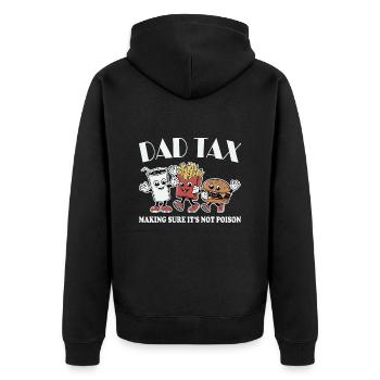 Taxe De Papa Sarcasme Fête Des Pères - Veste à capuche bio Premium Unisexe - noir - Dos - Nico (187cm)