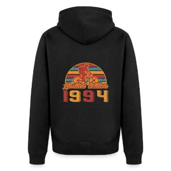 Fahrrad Mountainbike Radfahrerin Geburtstag 1994 - Unisex Premium Bio Zip Hoodie - Schwarz - Hinten - Nico (187cm)
