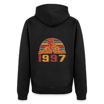 Radfahrer Geburtstag 1997 Fahrrad Mountainbike - Unisex Premium Bio Zip Hoodie - Schwarz - Hinten - Nico (187cm)