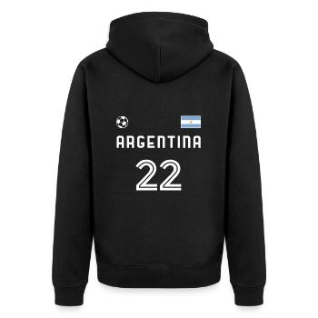 Argentine 2022 Argentine Jersey Fan de football - Veste à capuche bio Premium Unisexe - noir - Dos - Nico (187cm)