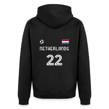 Nederland 2022 Pays-Bas Jersey Fan de football - Veste à capuche bio Premium Unisexe - noir - Dos - Nico (187cm)