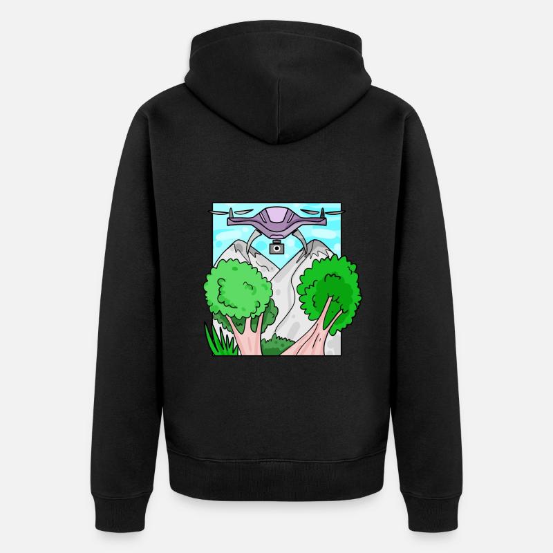 Drone Drone Drones - Veste à capuche bio Premium Unisexe - noir