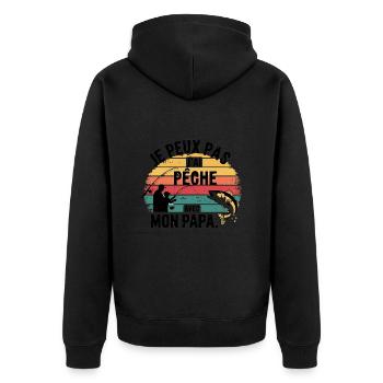 I can't I fished with my daddy - Unisex Premium Organic Zip Hoodie - black - Back - Nico (187cm)