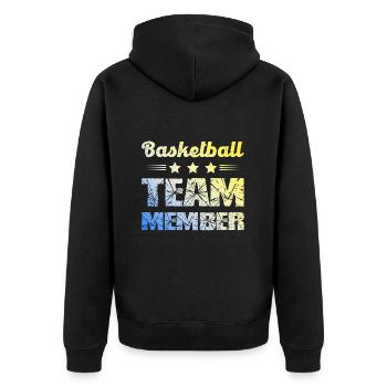 Équipe de basket-ball - Veste à capuche bio Premium Unisexe - noir - Dos - Nico (187cm)