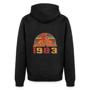 Bicycles Bicycle Birthday Mountain Bike 1983 - Unisex Premium Organic Zip Hoodie - black - Back - Nico (187cm)