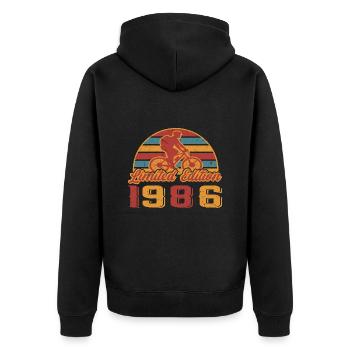 Cyclist Bicycle Bike Birthday Year of construction 1986 - Unisex Premium Organic Zip Hoodie - black - Back - Nico (187cm)