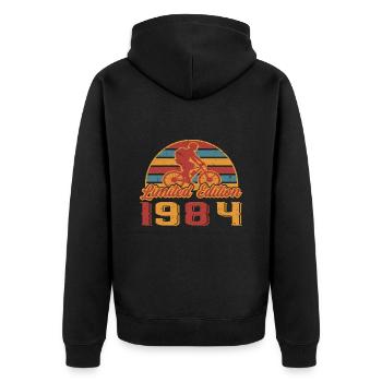 Cyclist Cyclist Mountain bike birthday 1984 - Unisex Premium Organic Zip Hoodie - black - Back - Nico (187cm)