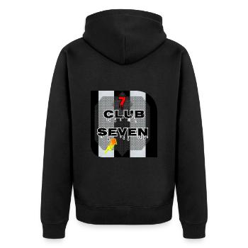 CLUB SEVEN 7 - Unisex Premium Bio Zip Hoodie - Schwarz - Hinten - Nico (187cm)