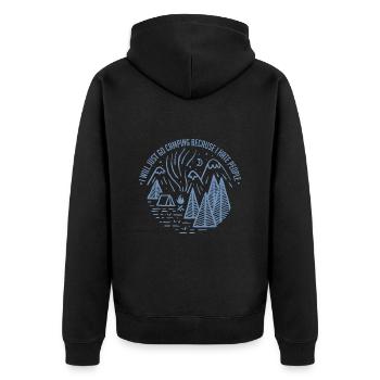 Camping Nature Tents - Unisex Premium Organic Zip Hoodie - black - Back - Nico (187cm)