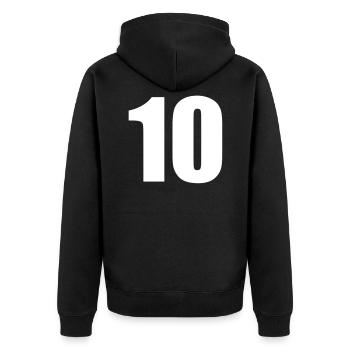 10 - Unisex Premium Organic Zip Hoodie - black - Back - Nico (187cm)