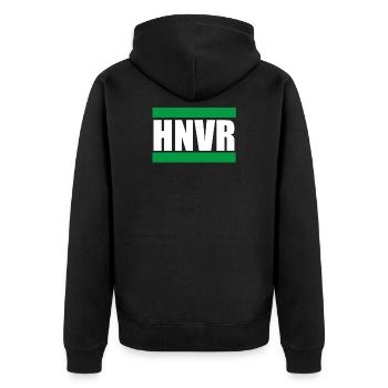 Hannover Fußball Stadt stolz Geschenk Kröpcke Fan - Unisex Premium Bio Zip Hoodie - Schwarz - Hinten - Nico (187cm)