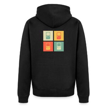 Retrogaming Gaming Ringer Old School Gift 2d - Unisex Premium Organic Zip Hoodie - black - Back - Nico (187cm)