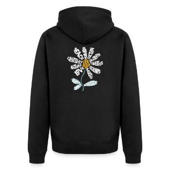 Flower of Life - Unisex Premium Organic Zip Hoodie - black - Back - Nico (187cm)